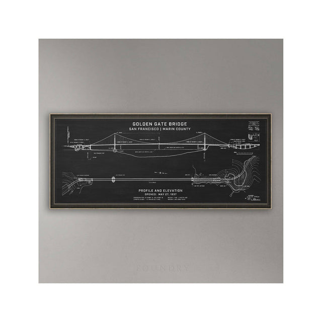 GOLDEN GATE BRIDGE - 1937 Profile + Elevation - Foundry
