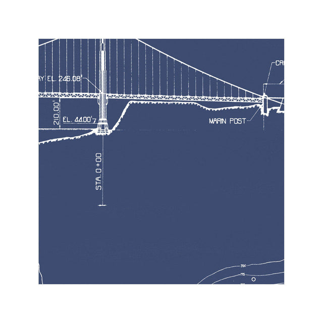 GOLDEN GATE BRIDGE - 1937 Profile + Elevation - Foundry