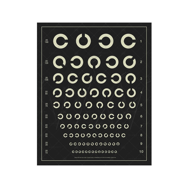 HERMAN SNELLEN "TUMBLING Cs"  Eye Chart - Foundry