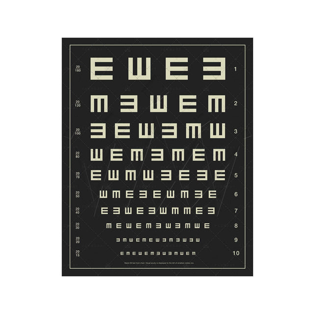 HERMAN SNELLEN "TUMBLING E's" Eye Chart - Foundry