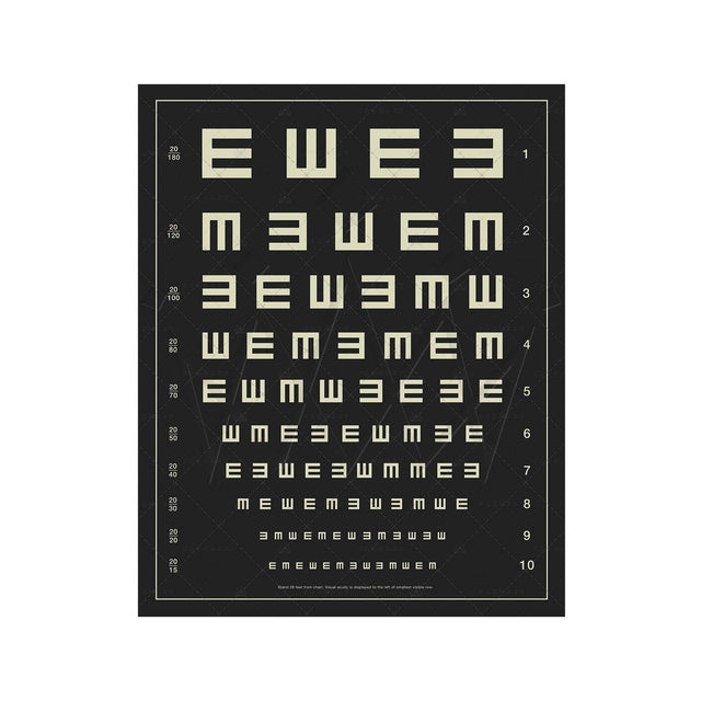 HERMAN SNELLEN "TUMBLING E's"  Eye Chart - Foundry