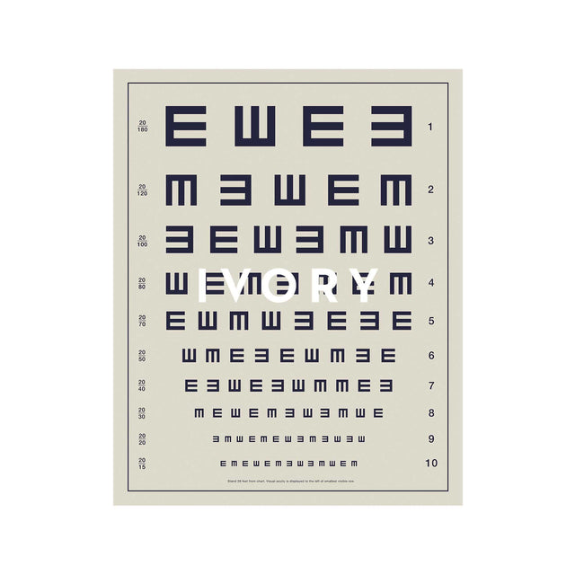 HERMAN SNELLEN "TUMBLING E's" Eye Chart - Foundry