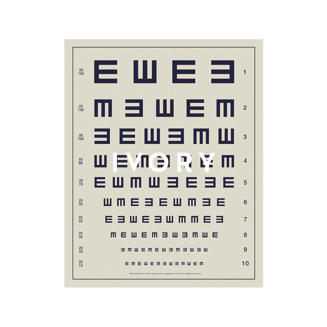 HERMAN SNELLEN "TUMBLING E's"  Eye Chart - Foundry