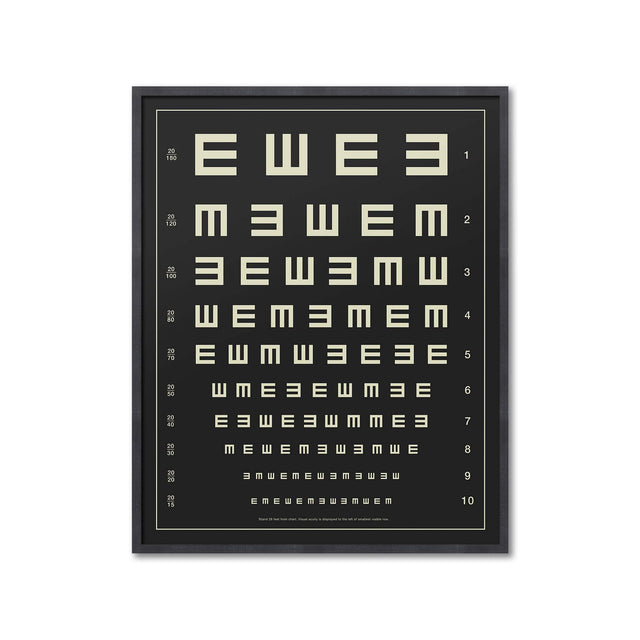 HERMAN SNELLEN "TUMBLING E's"  Eye Chart - Foundry