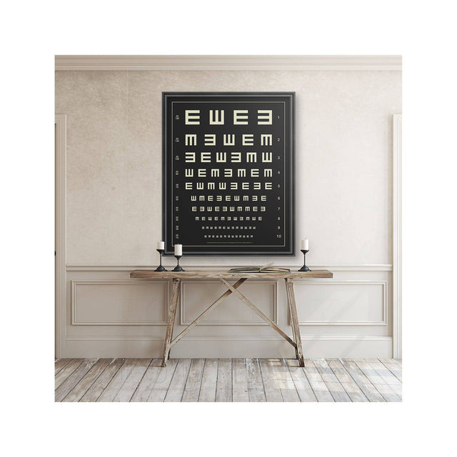 HERMAN SNELLEN "TUMBLING E's" Eye Chart - Foundry