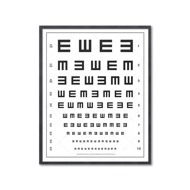 HERMAN SNELLEN "TUMBLING E's" Eye Chart - Foundry