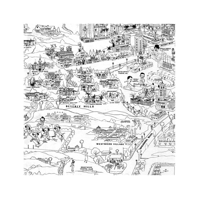 HOLLYWOOD STARLAND Map, 1937 - Foundry