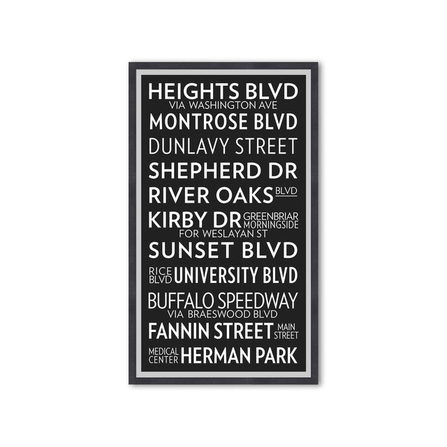 HOUSTON TEXAS Bus Scroll - HEIGHTS BLVD - Foundry