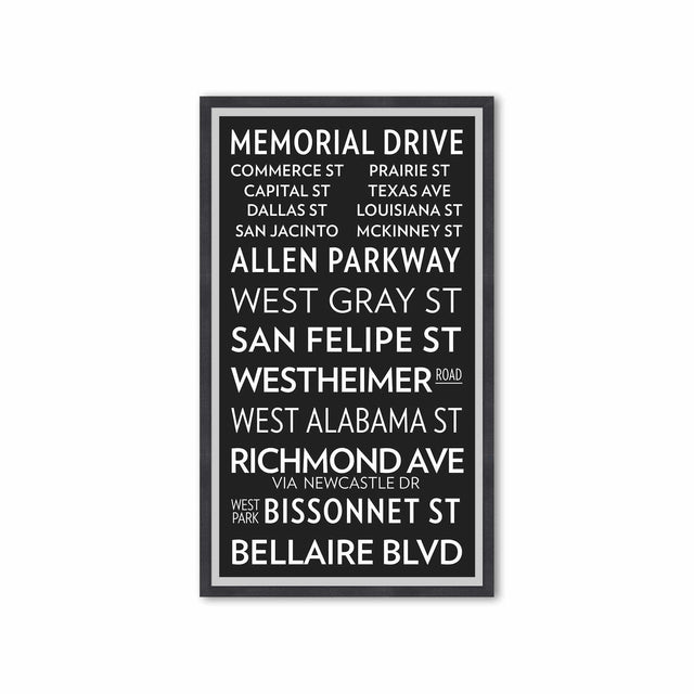 HOUSTON TEXAS Bus Scroll - MEMORIAL DRIVE - Foundry