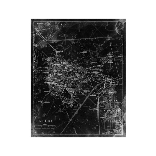 LAHORE, PAKISTAN Map, Circa 1897 - Foundry
