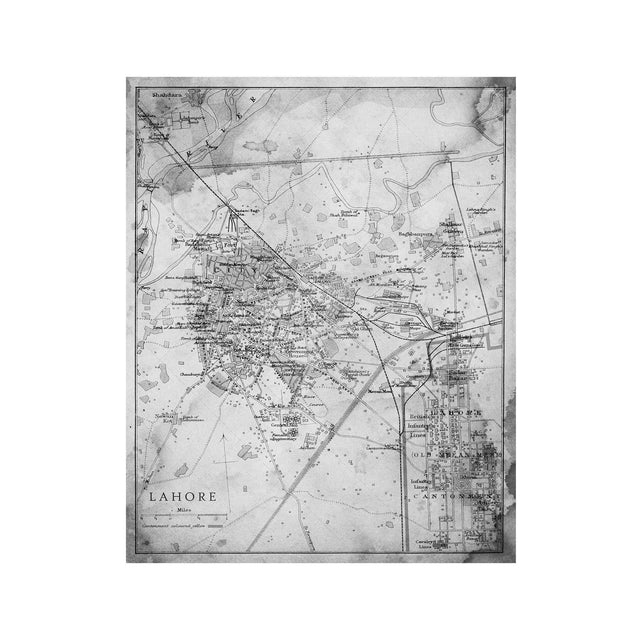 LAHORE, PAKISTAN Map, Circa 1897 - Foundry