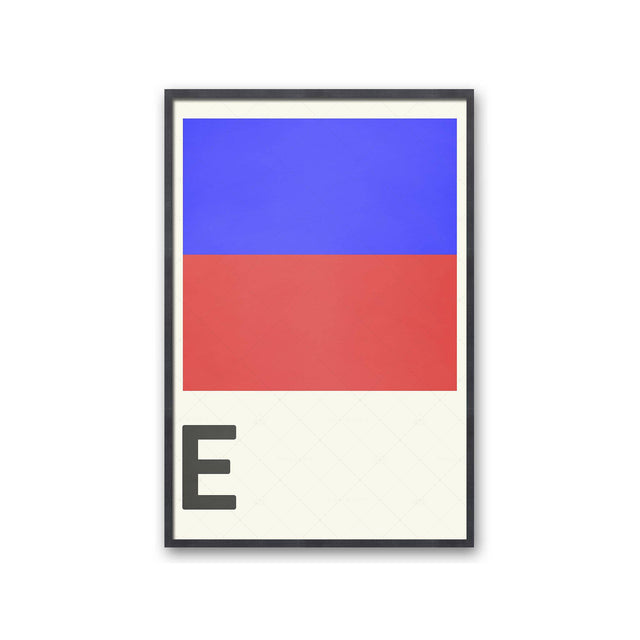 LETTER E - Navy Signal Print - Foundry