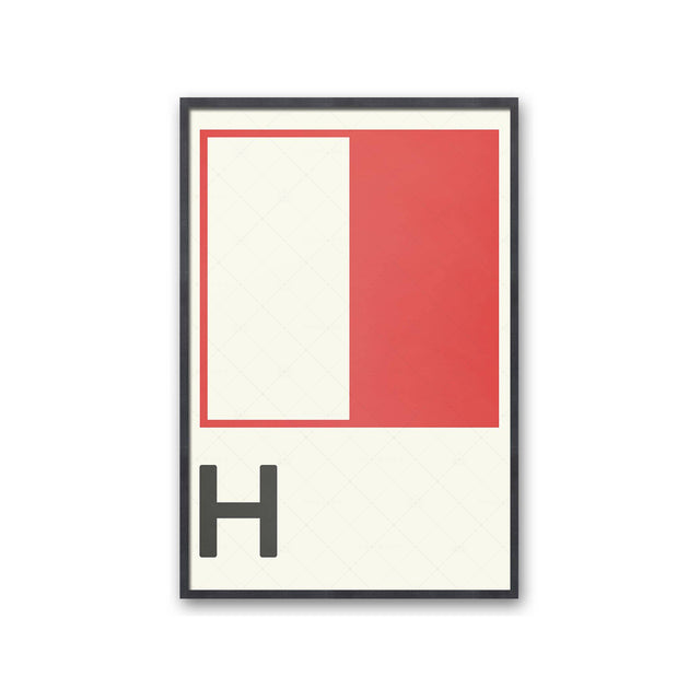 LETTER H - Navy Signal Print - Foundry