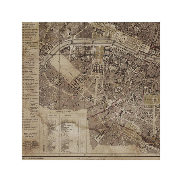 LETTS MAP of PARIS, 1883 - Foundry