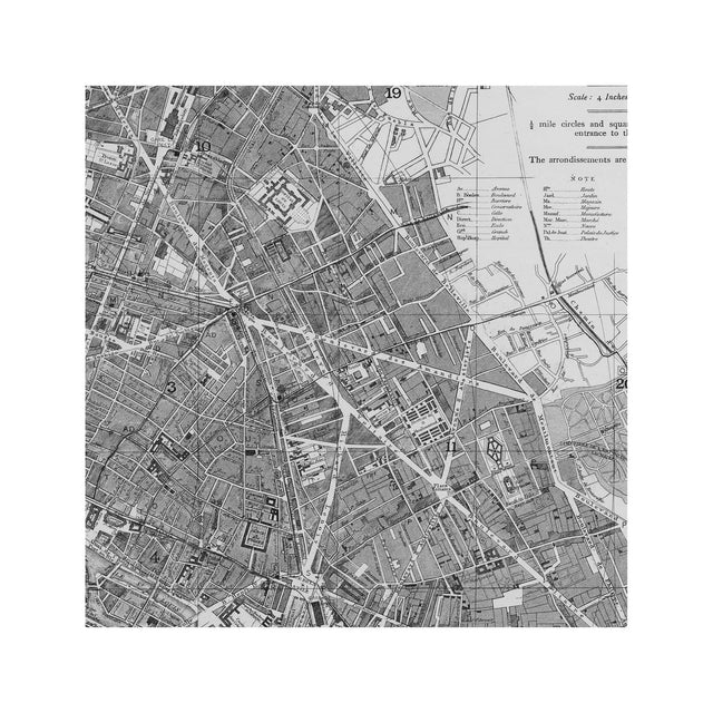 LETTS MAP of PARIS, 1883 - Foundry