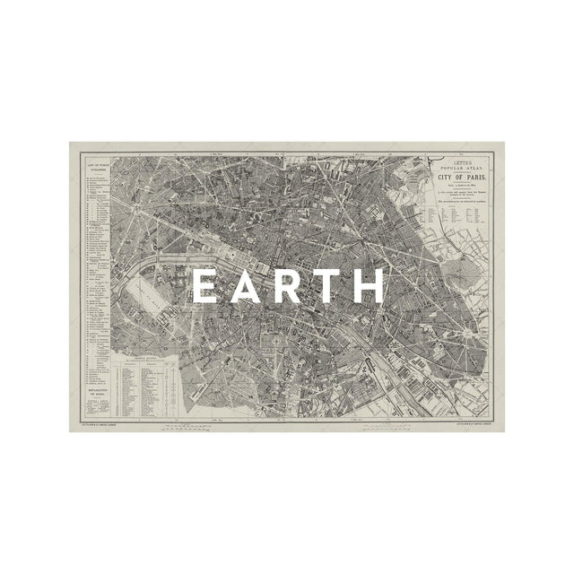 LETTS MAP of PARIS, 1883 - Foundry