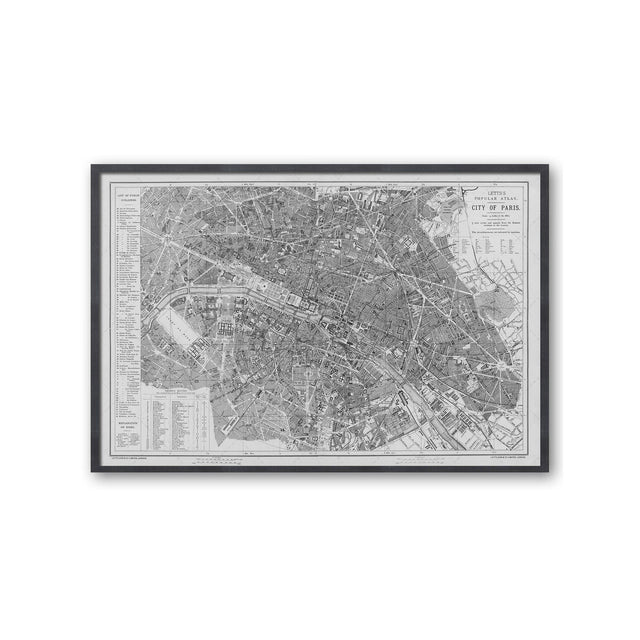 LETTS MAP of PARIS, 1883 - Foundry