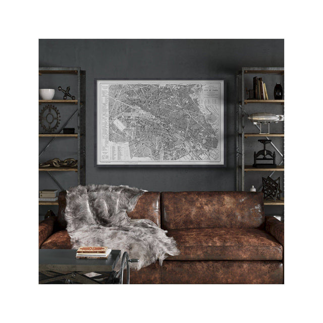 LETTS MAP of PARIS, 1883 - Foundry
