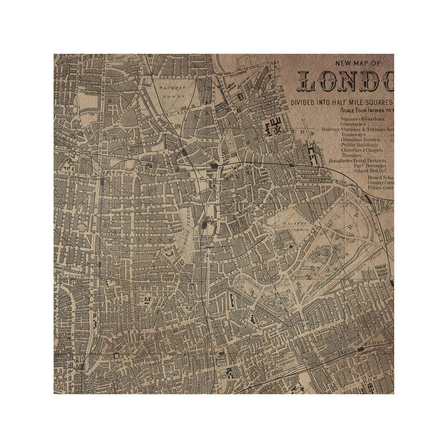 LONDON, ENGLAND - Map of 1890 - Foundry