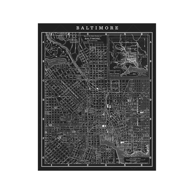 MAP of BALTIMORE, Circa 1900s - Foundry