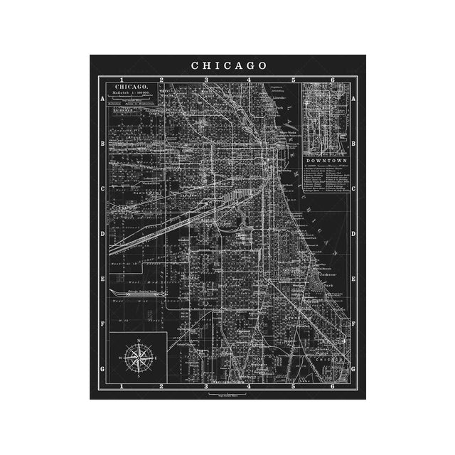 MAP of CHICAGO, Circa 1900s - Foundry