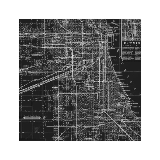 MAP of CHICAGO, Circa 1900s - Foundry