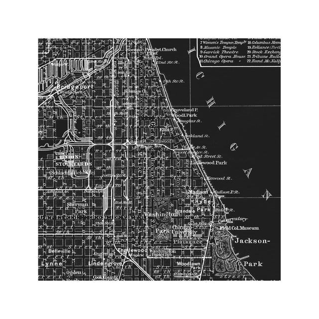 MAP of CHICAGO, Circa 1900s - Foundry