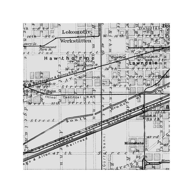 MAP of CHICAGO, Circa 1900s - Foundry