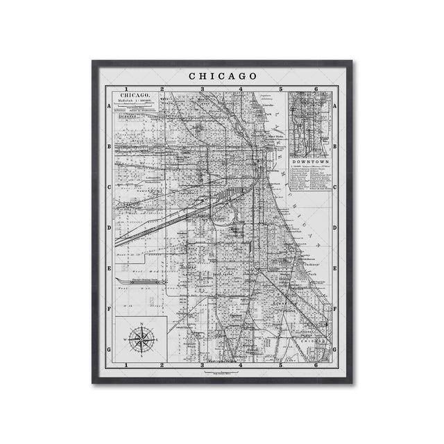 MAP of CHICAGO, Circa 1900s - Foundry