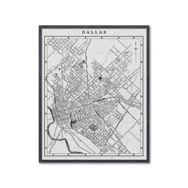 MAP of DALLAS, TEXAS, Circa 1900s - Foundry