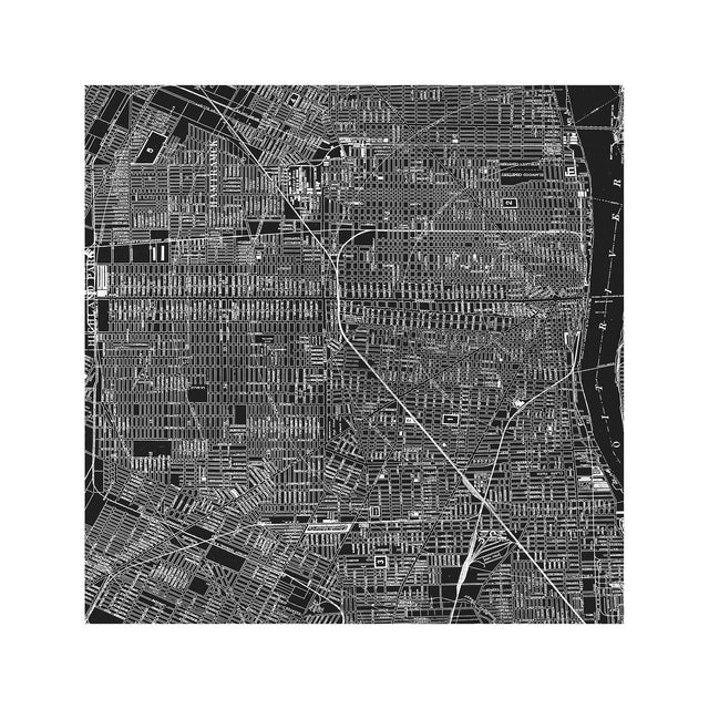 MAP of DETROIT, Circa 1900s - Foundry