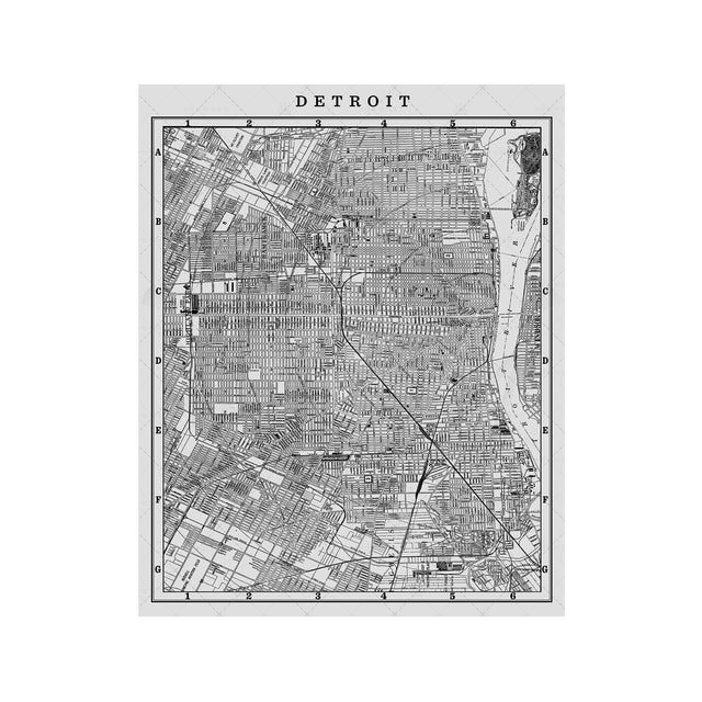 MAP of DETROIT, Circa 1900s - Foundry