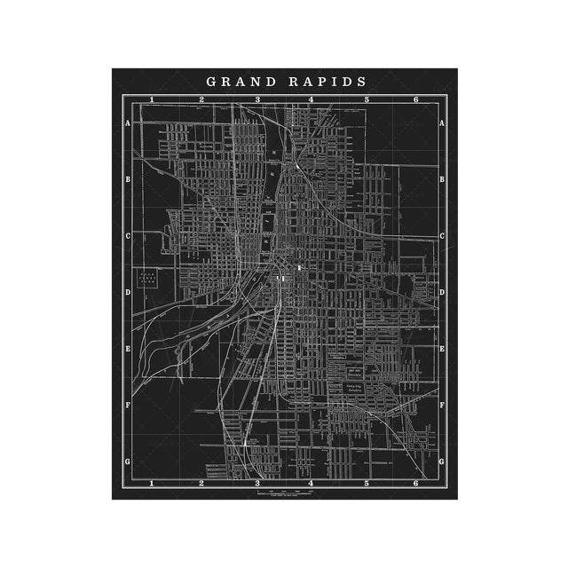 MAP of GRAND RAPIDS, Circa 1900S - Foundry