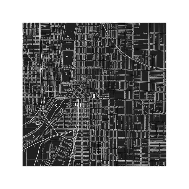 MAP of GRAND RAPIDS, Circa 1900S - Foundry