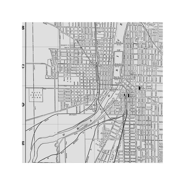 MAP of GRAND RAPIDS, Circa 1900S - Foundry