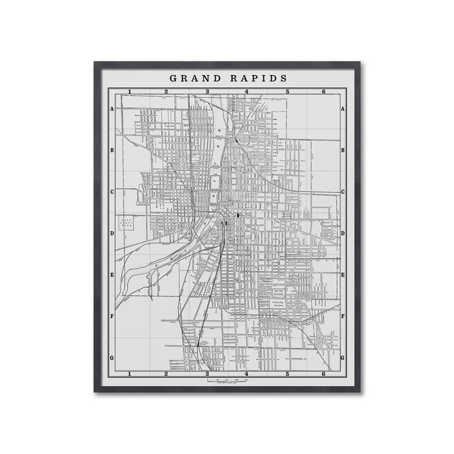 MAP of GRAND RAPIDS, Circa 1900S - Foundry