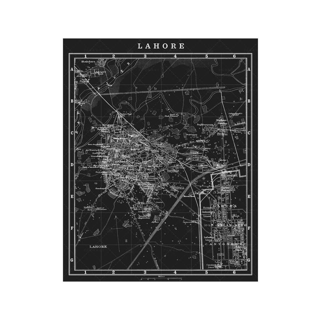 MAP of LAHORE, Circa 1900s - Foundry