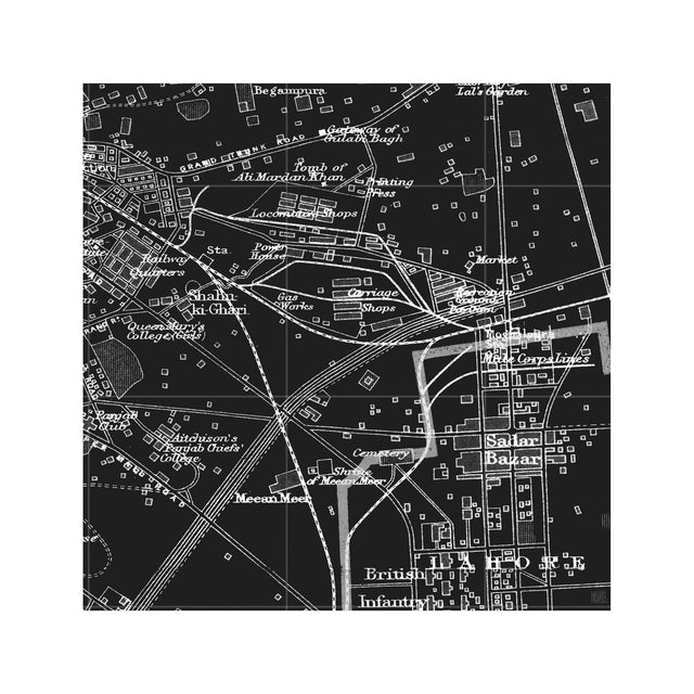 MAP of LAHORE, Circa 1900s - Foundry