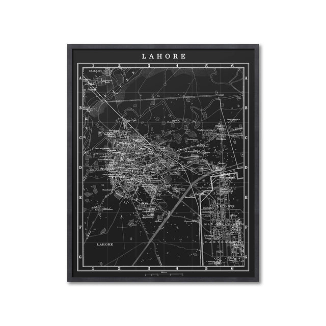 MAP of LAHORE, Circa 1900s - Foundry