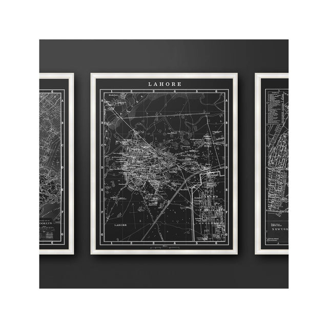 MAP of LAHORE, Circa 1900s - Foundry