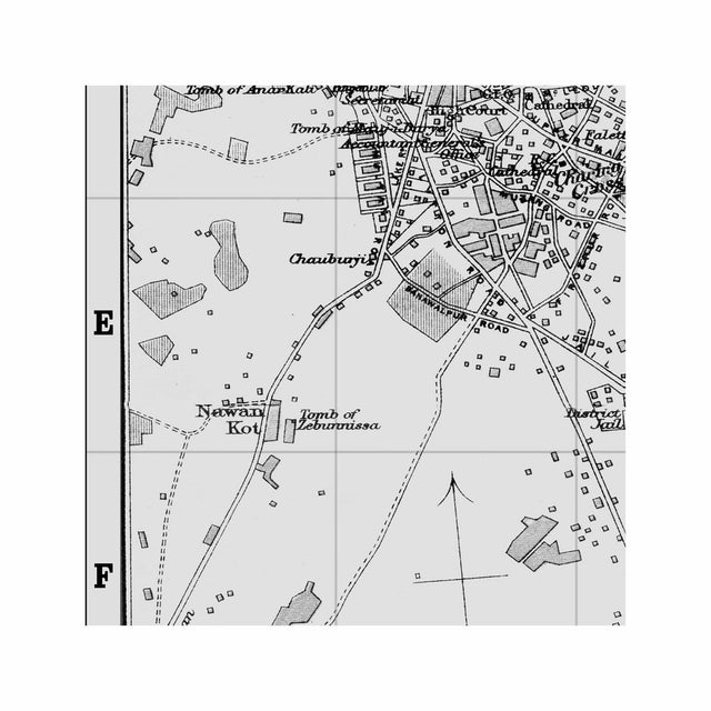 MAP of LAHORE, Circa 1900s - Foundry