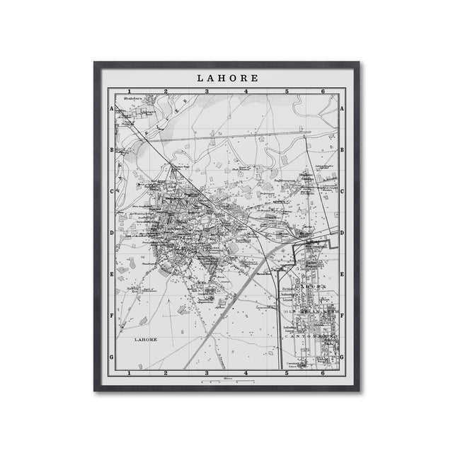 MAP of LAHORE, Circa 1900s - Foundry