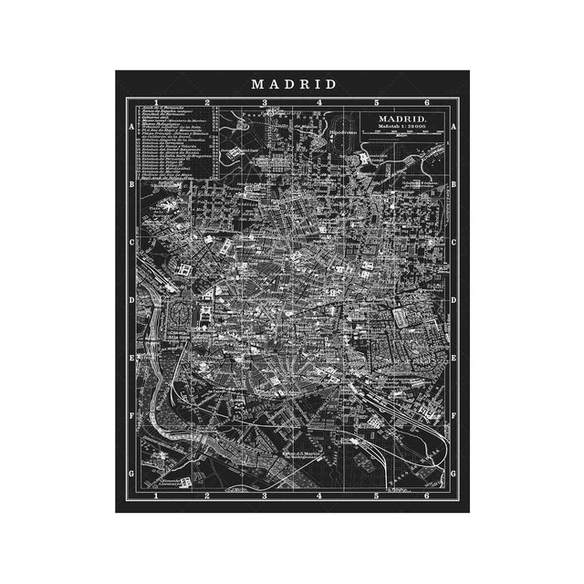 MAP of MADRID, Circa 1900s - Foundry
