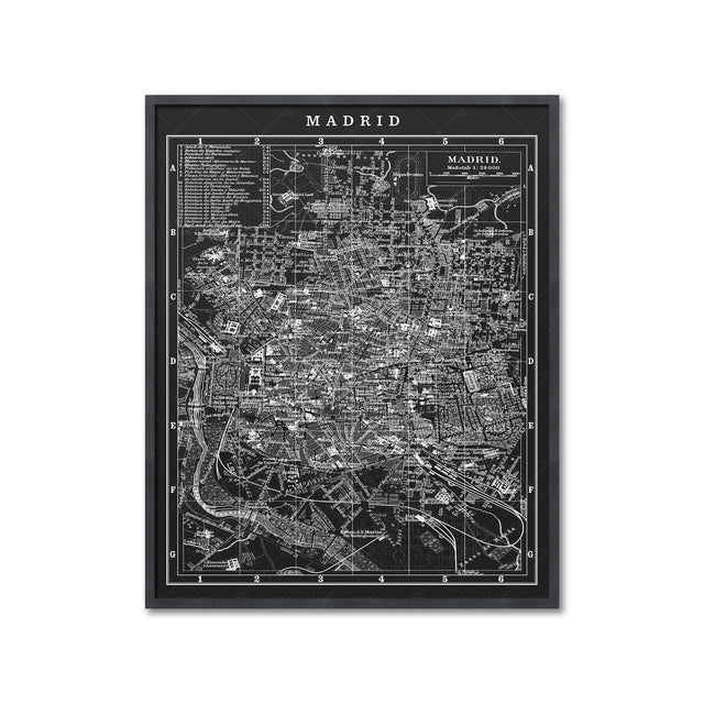 MAP of MADRID, Circa 1900s - Foundry