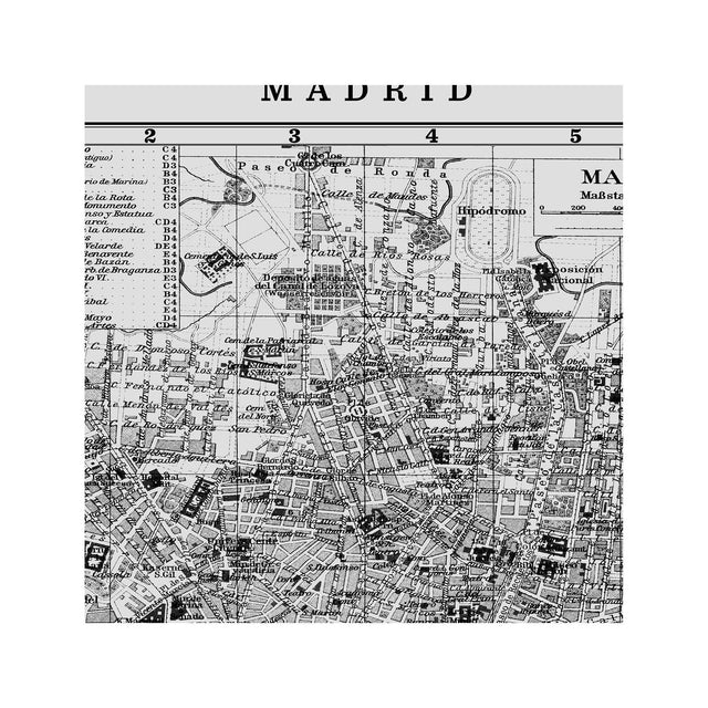 MAP of MADRID, Circa 1900s - Foundry