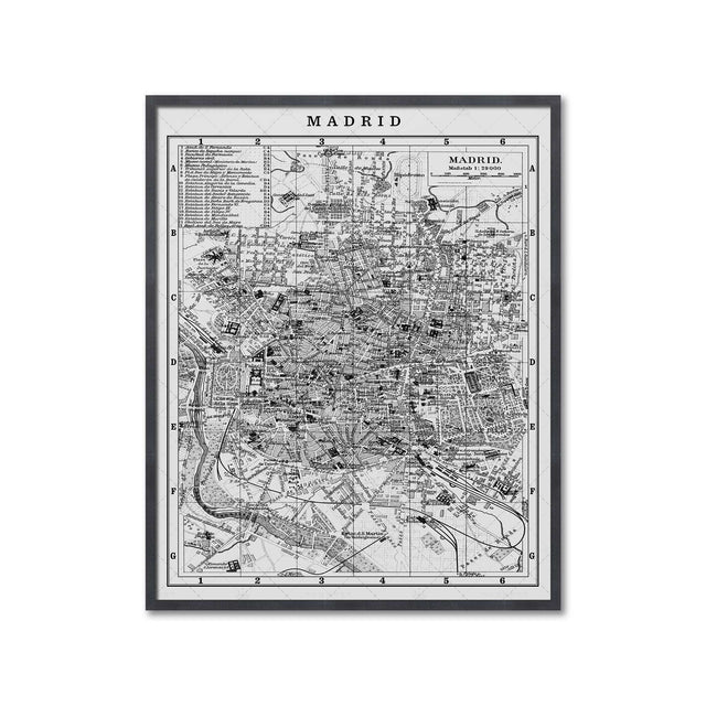 MAP of MADRID, Circa 1900s - Foundry
