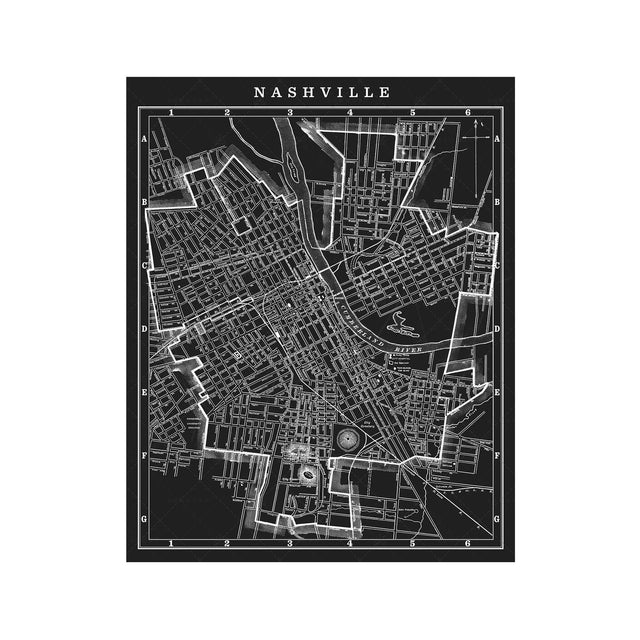 MAP of NASHVILLE, Circa 1900s - Foundry