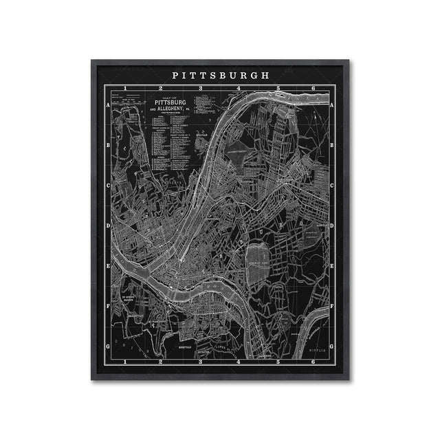 MAP of PITTSBURGH, Circa 1900s - Foundry