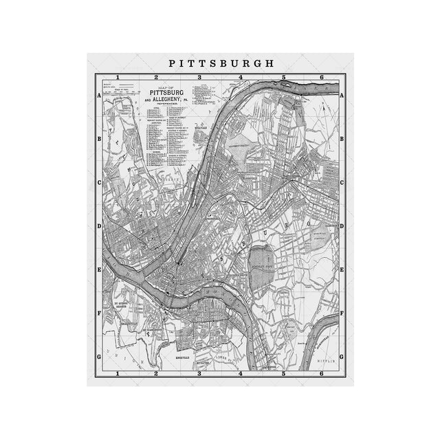 MAP of PITTSBURGH, Circa 1900s - Foundry