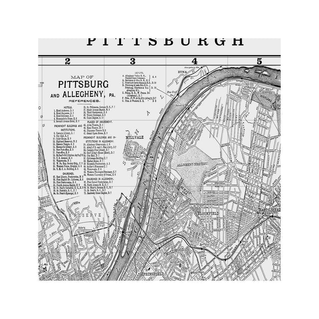 MAP of PITTSBURGH, Circa 1900s - Foundry